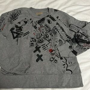 Burberry size m women sweater with design art grey